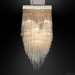 Cascada Stacked Prism Square Chandelier 30"
