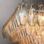 Chiara Murano Glass Tiered Rectangular Chandelier 74"