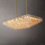 Chiara Murano Glass Tiered Rectangular Chandelier 54"