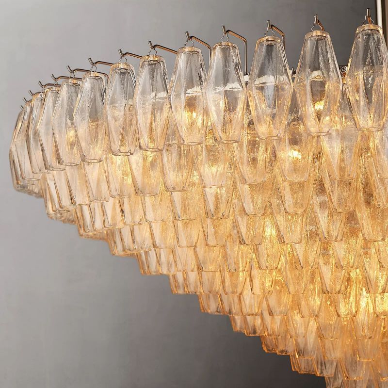 Chiara Murano Glass Tiered Round Chandelier 62"