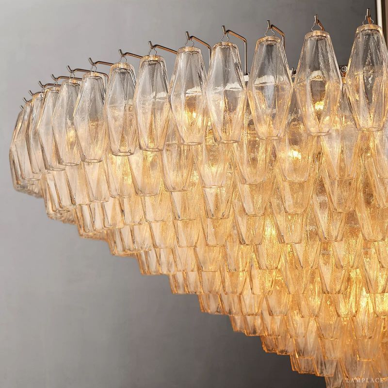 Chiara Murano Glass Tiered Round Chandelier 62"