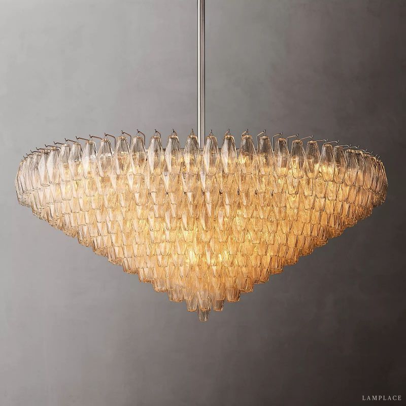 Chiara Murano Glass Tiered Round Chandelier 62"