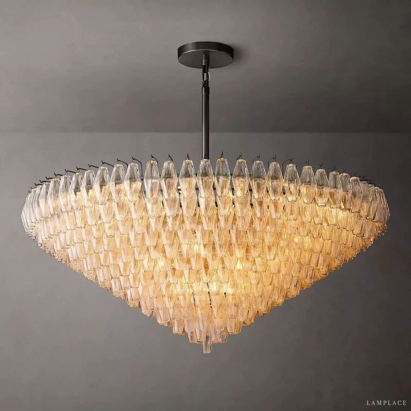 Chiara Murano Glass Tiered Round Chandelier 62"
