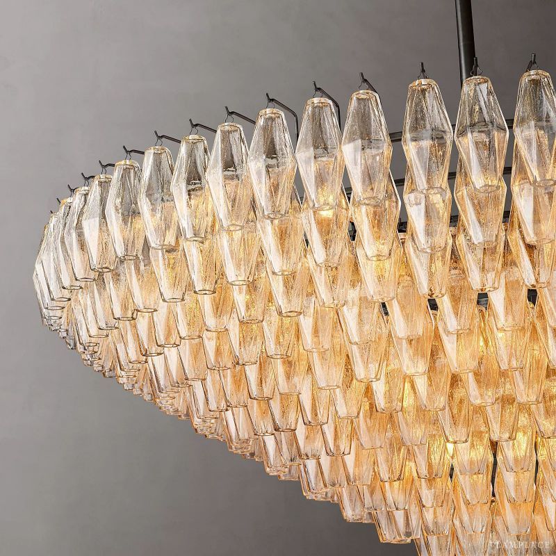 Chiara Murano Glass Tiered Round Chandelier 62"