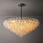 Chiara Murano Glass Tiered Round Chandelier 37"