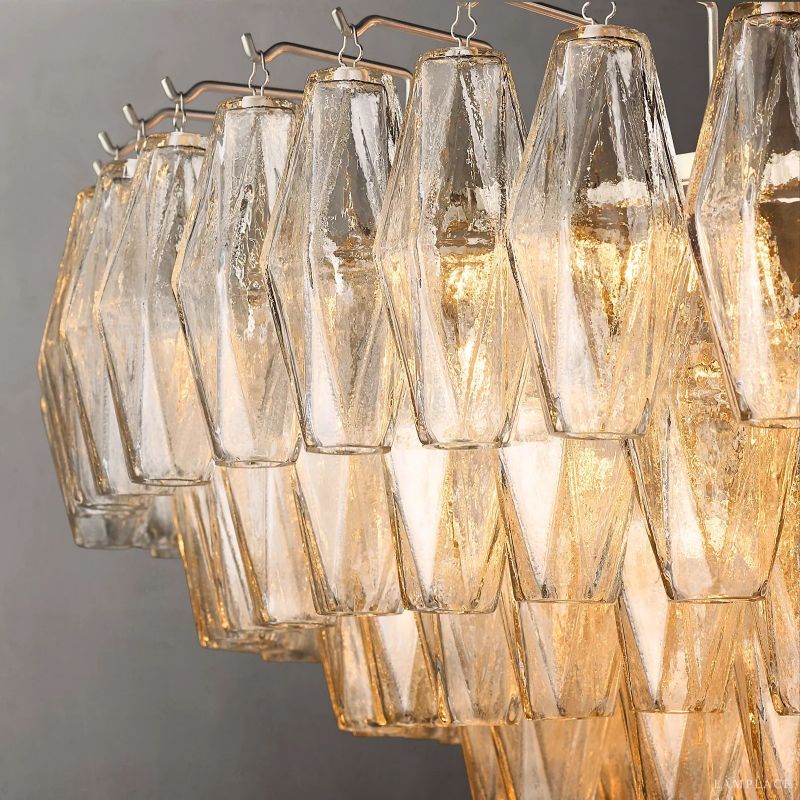 Chiara Murano Glass Tiered Round Chandelier 47"