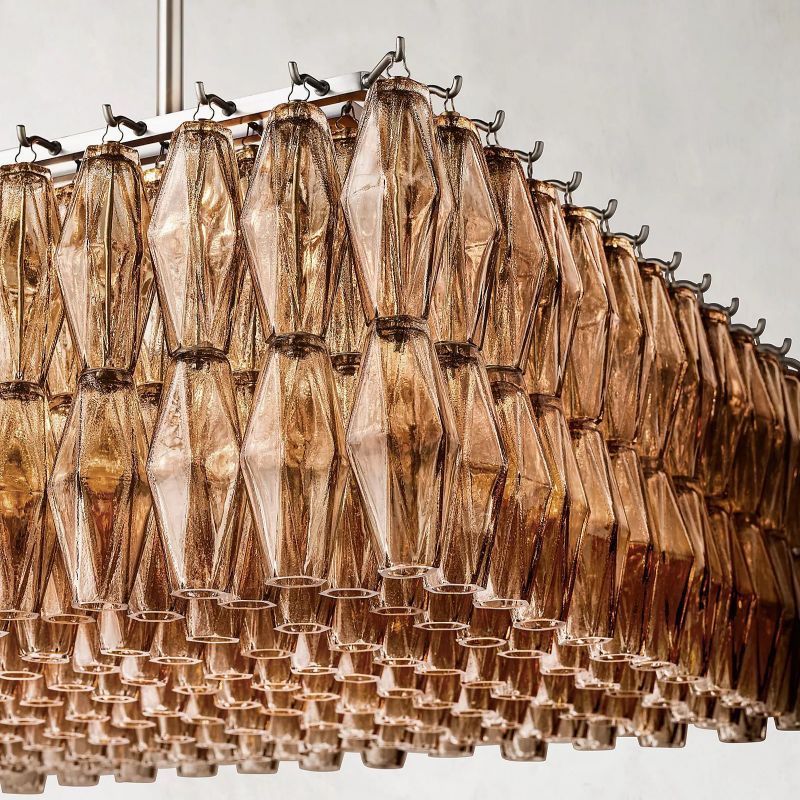 Chiara Murano Glass Rectangular Chandelier 74"