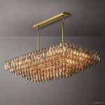 Chiara Murano Glass Tiered Rectangular Chandelier 54"
