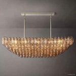 Chiara Murano Glass Tiered Rectangular Chandelier 54"