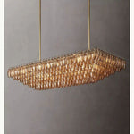 Chiara Murano Glass Tiered Rectangular Chandelier 74"