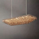 Chiara Murano Glass Tiered Rectangular Chandelier 74"