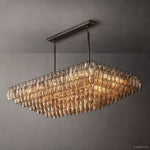 Chiara Murano Glass Tiered Rectangular Chandelier 54"