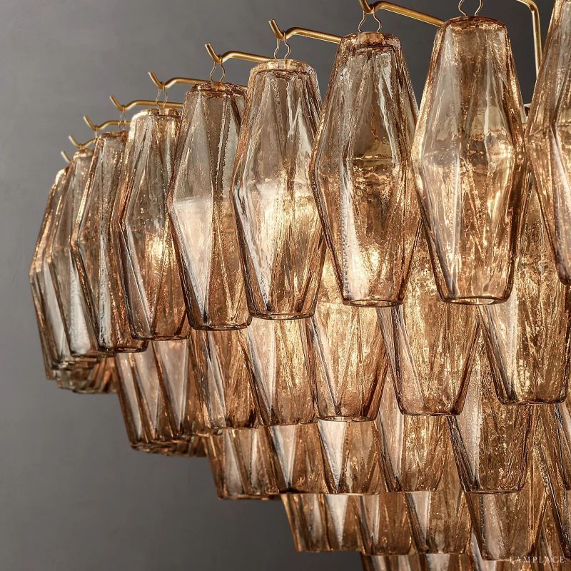 Chiara Murano Glass Tiered Round Chandelier 62"