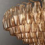 Chiara Murano Glass Tiered Round Chandelier 62"