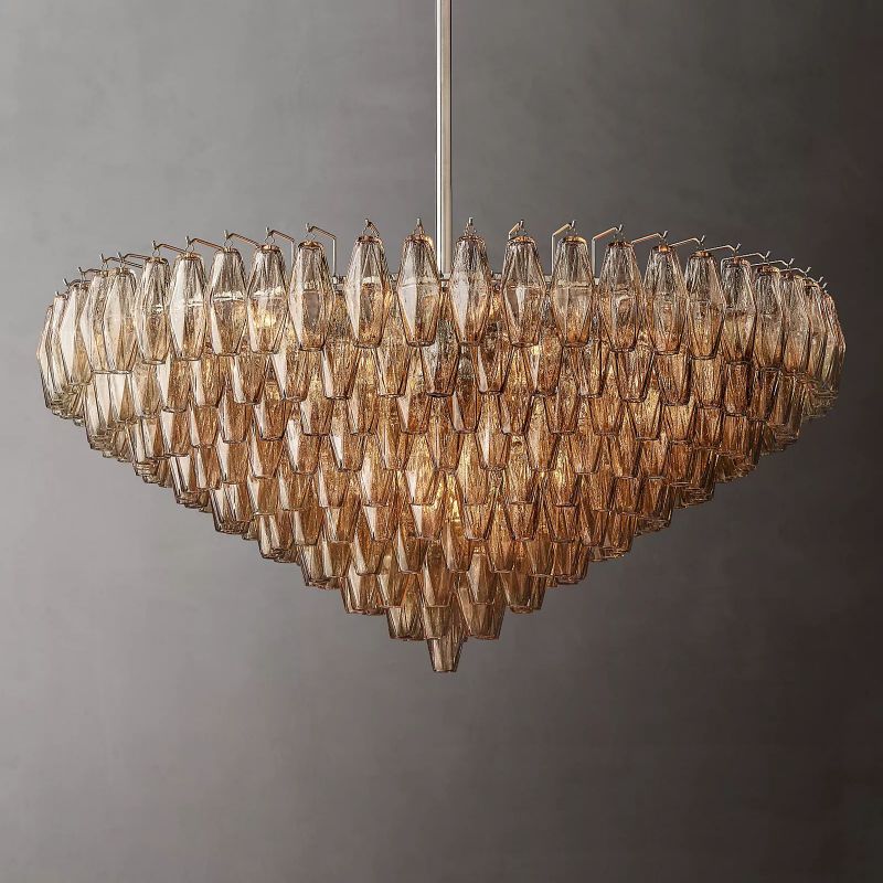 Chiara Murano Glass Tiered Round Chandelier 47"