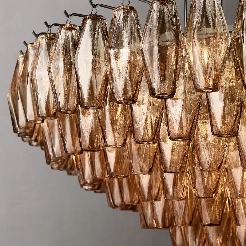 Chiara Murano Glass Tiered Round Chandelier 47"