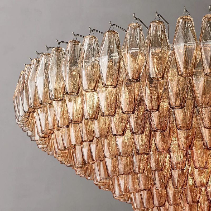 Chiara Murano Glass Tiered Round Chandelier 62"