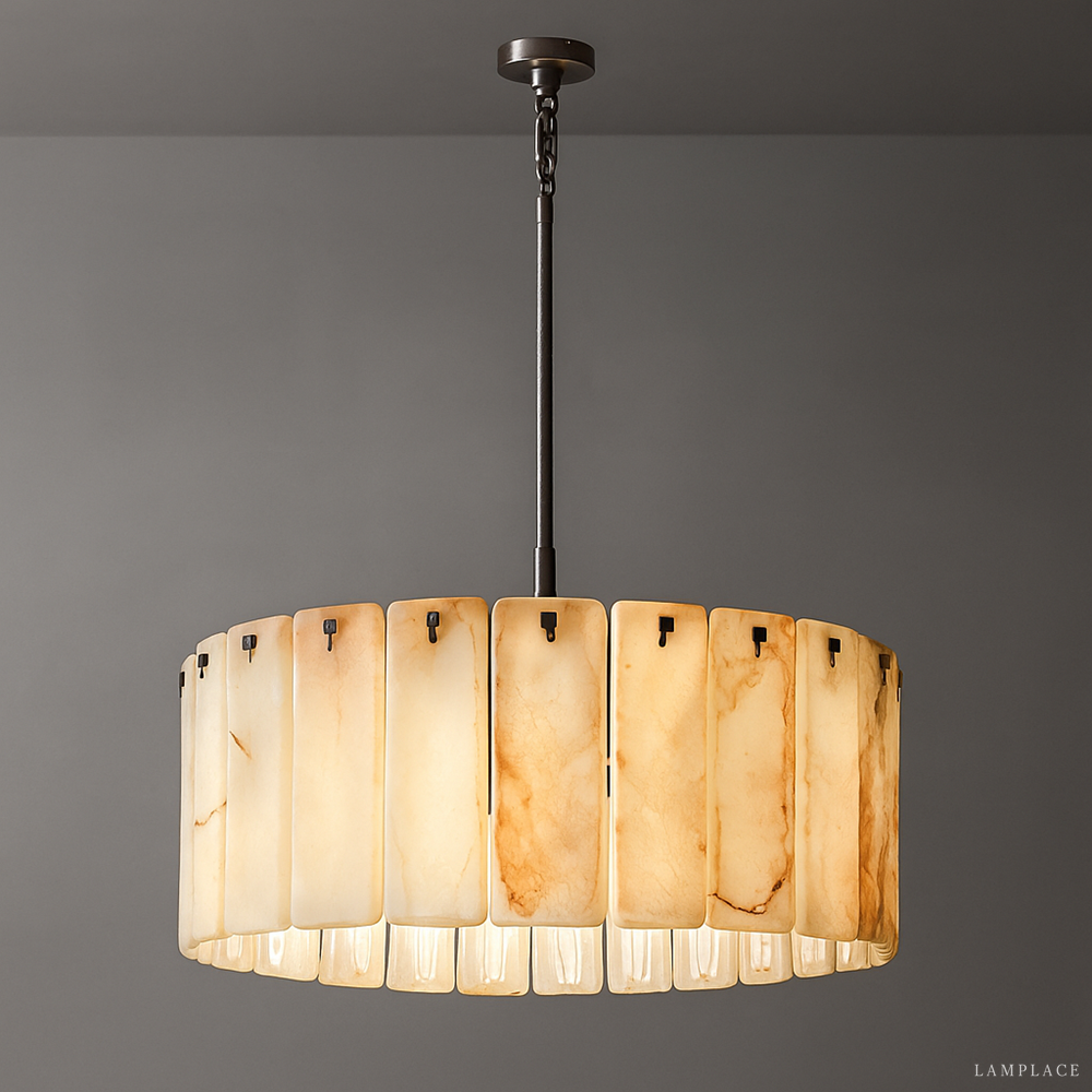 Calamette Striated Onyx Round Chandelier 36"