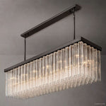 Cielo Lustred Glass Rectangle Chandelier 73"