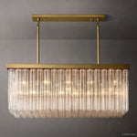Cielo Lustred Glass Rectangle Chandelier 54"