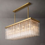 Cielo Lustred Glass Rectangle Chandelier 73"