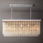 Cielo Lustred Glass Rectangle Chandelier 54"