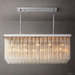 Cielo Lustred Glass Rectangle Chandelier 54"