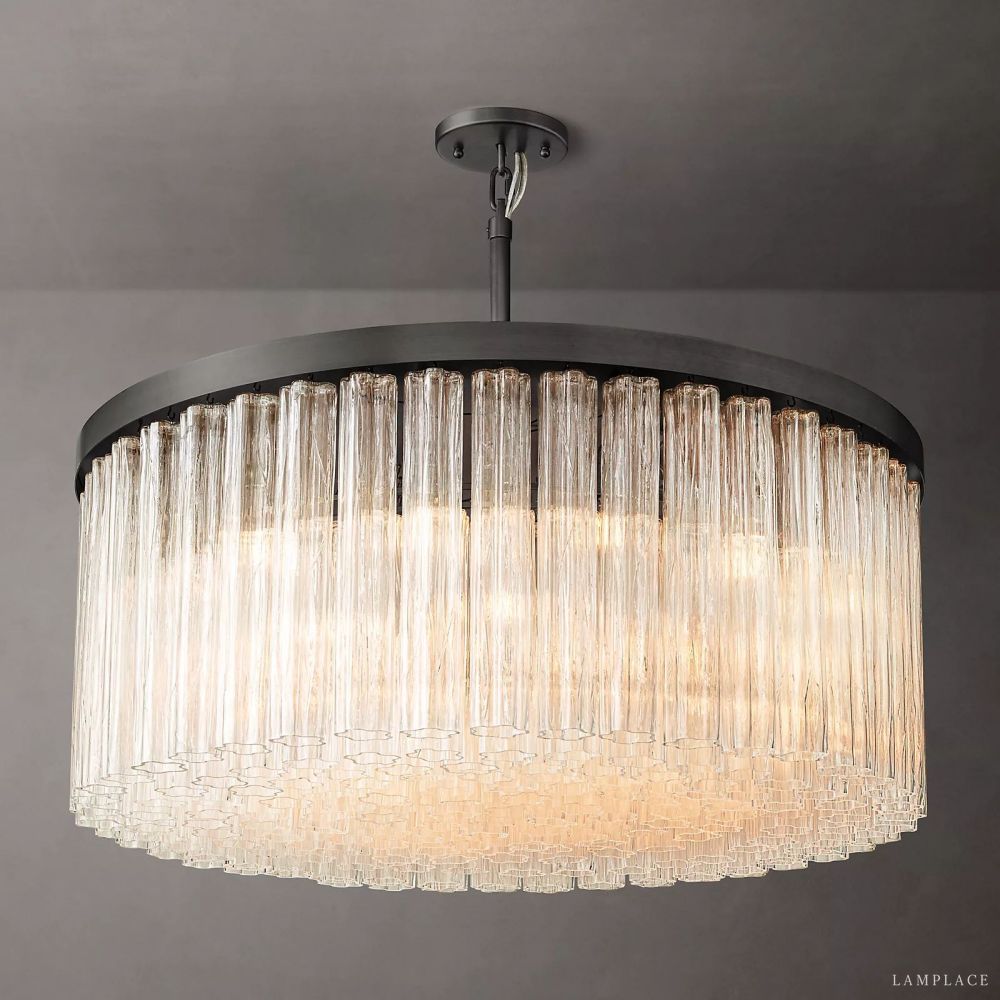 Cielo Lustred Glass Round Chandelier 48"