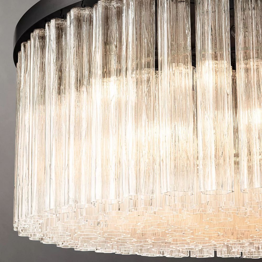 Cielo Lustred Glass Round Chandelier 48"