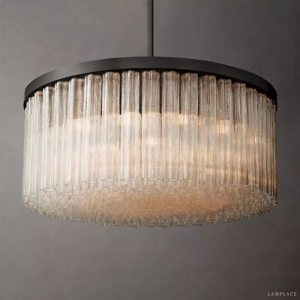 Cielo Lustred Glass Round Chandelier 48"