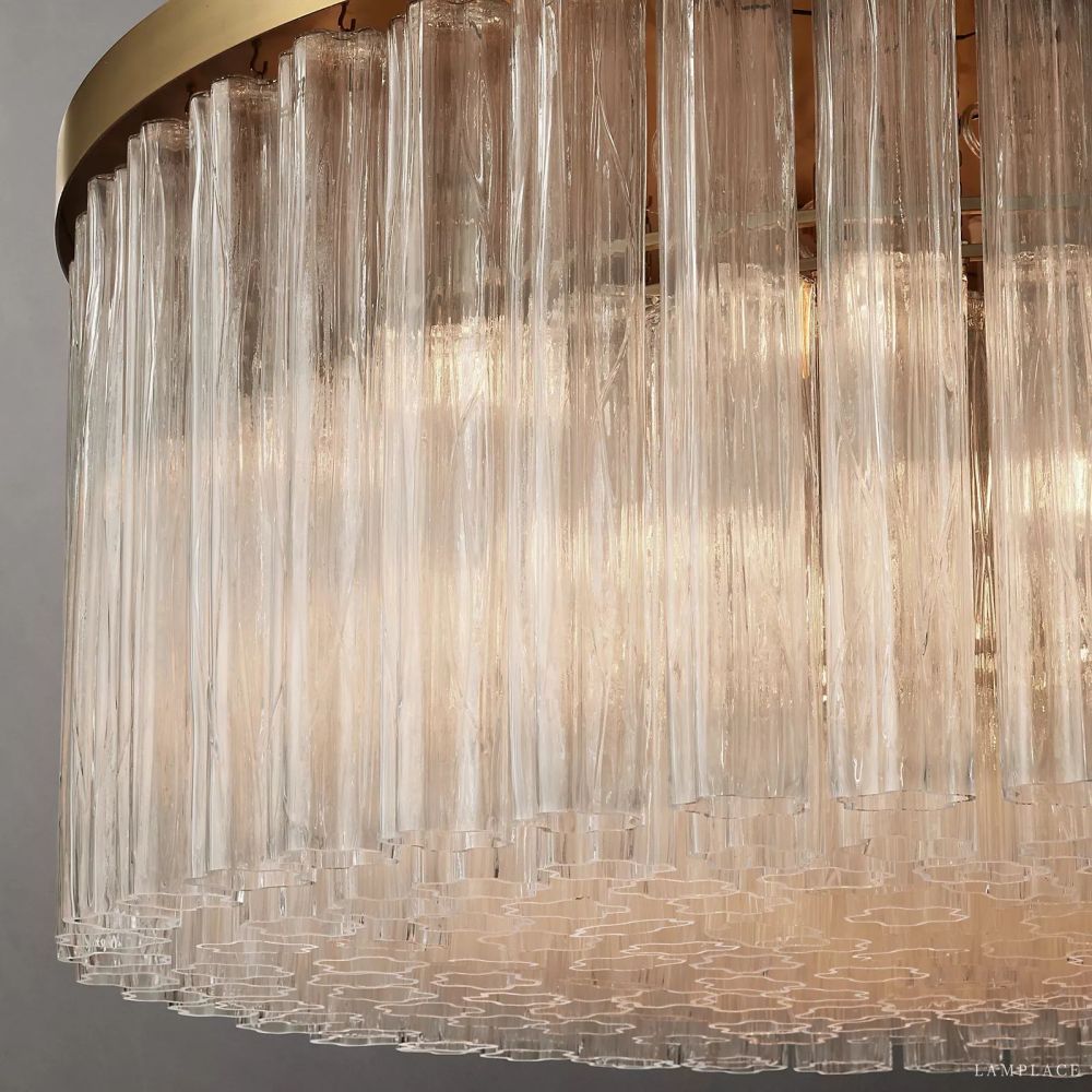 Cielo Lustred Glass Round Chandelier 48"