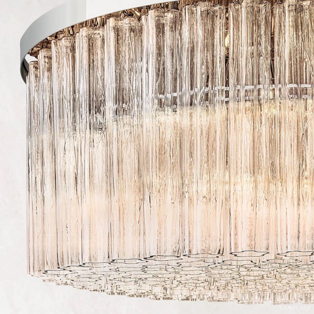 Cielo Lustred Glass Round Chandelier 48"