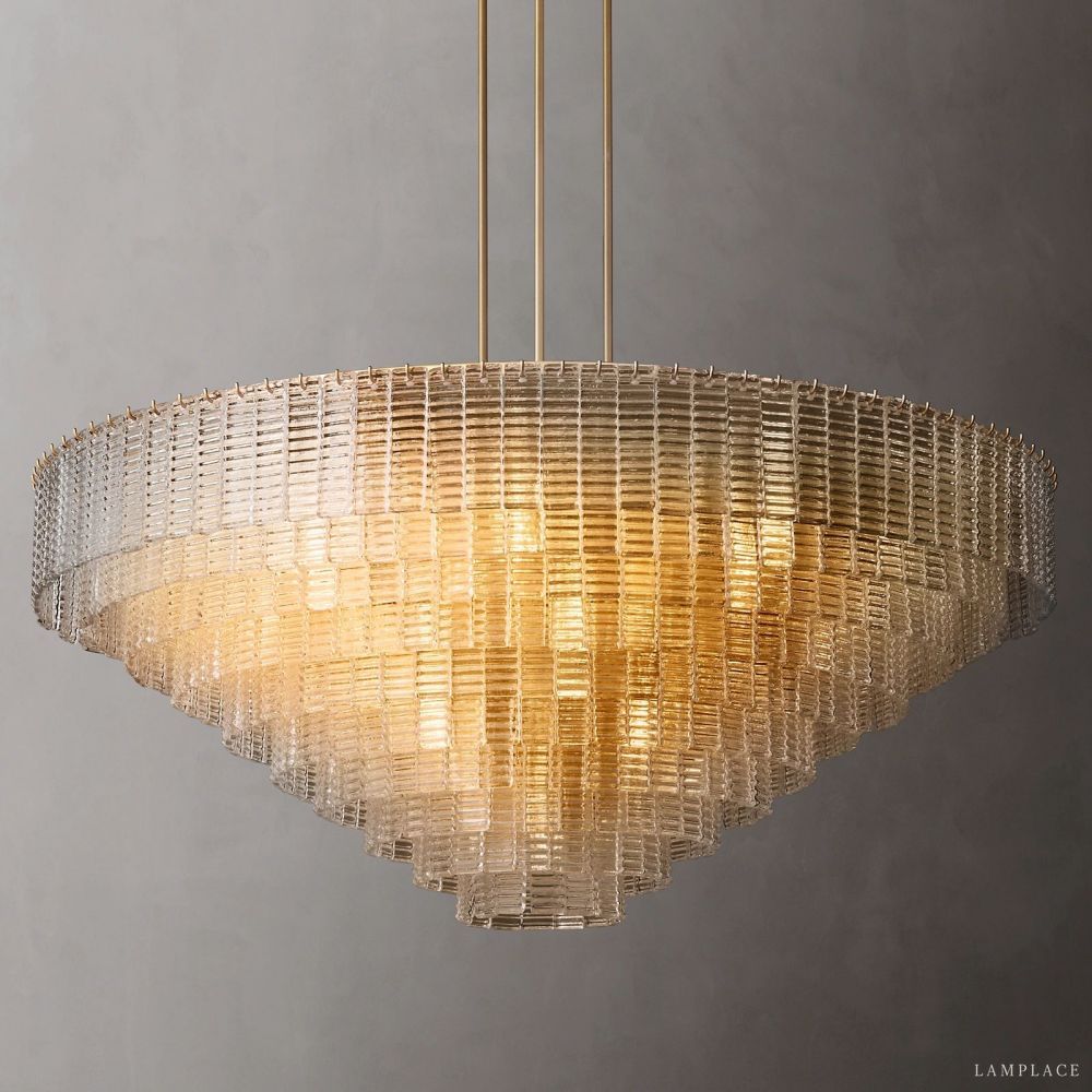 Sirene Draped Glass Round Chandelier 65"
