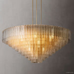 Sirene Draped Glass Round Chandelier 65"