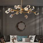 Angle Faceted Crystal Oval Chandelier