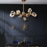 Angle Faceted Crystal Oval Chandelier