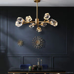 Angle Faceted Crystal Oval Chandelier
