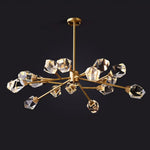 Angle Faceted Crystal Round Chandelier