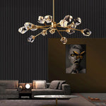 Angle Faceted Crystal Oval Chandelier