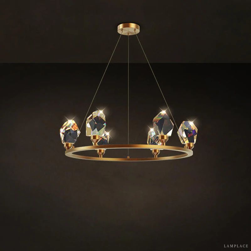 Angle Faceted Crystal Ring Chandelier