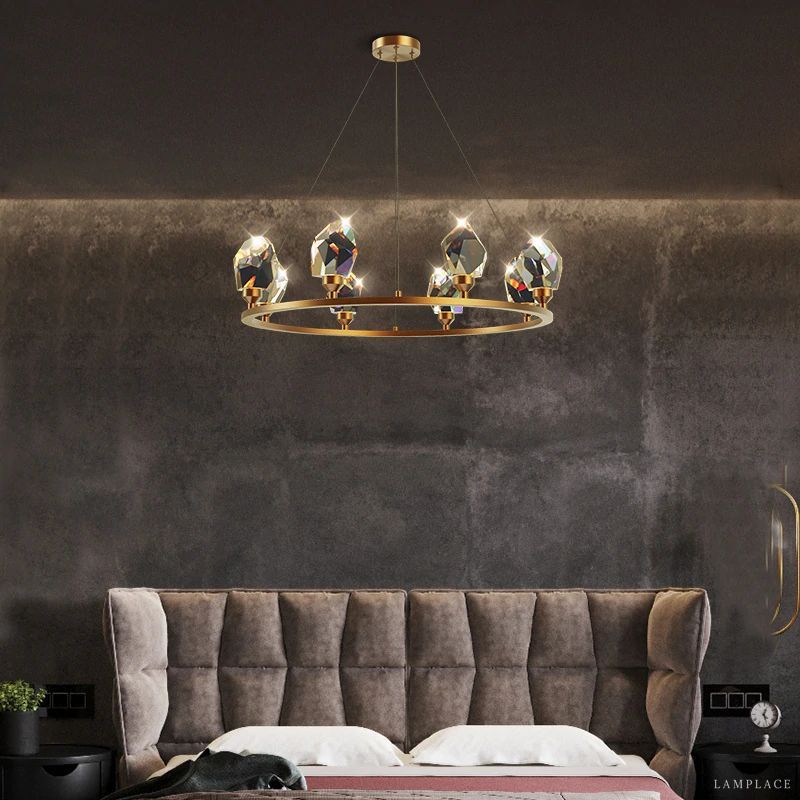 Angle Faceted Crystal Ring Chandelier
