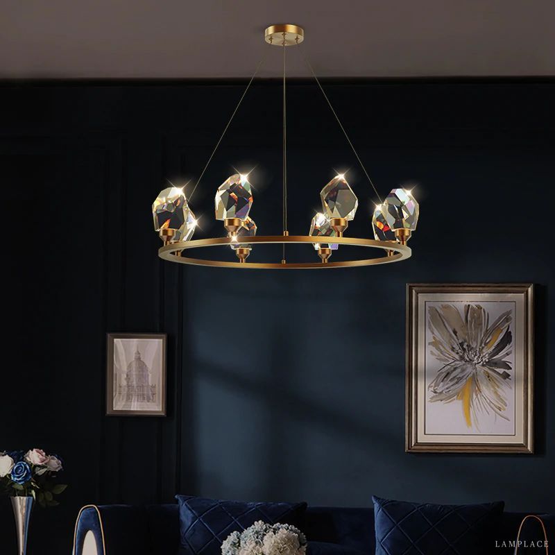 Angle Faceted Crystal Ring Chandelier