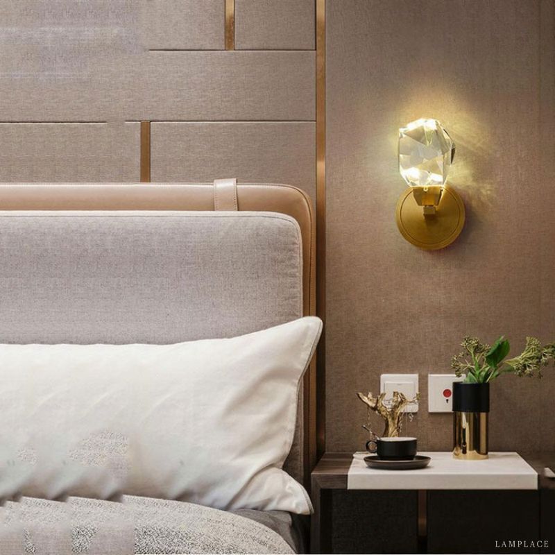 Angle Faceted Crystal Wall Sconce