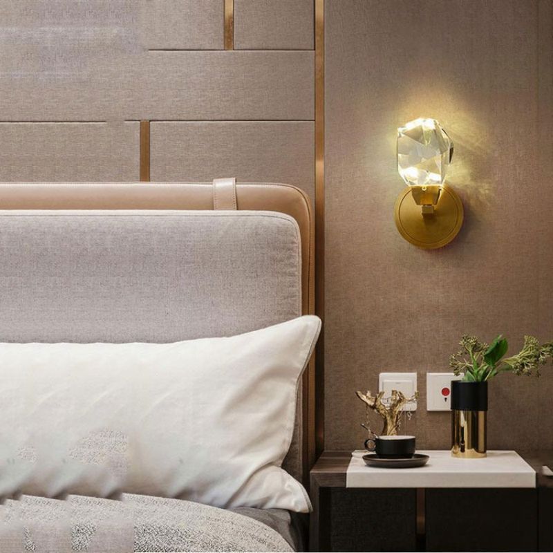 Angle Faceted Crystal Wall Sconce