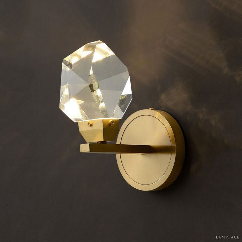 Angle Faceted Crystal Wall Sconce