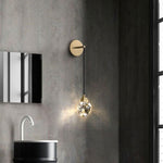 Angle Faceted Crystal Cord Wall Sconce