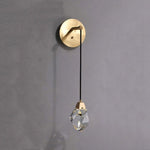 Angle Faceted Crystal Cord Wall Sconce