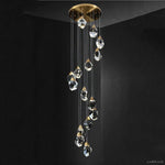 Angle Faceted Crystal Multi-Lights Cascade Chandelier