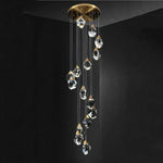 Angle Faceted Crystal Multi-Lights Cascade Chandelier
