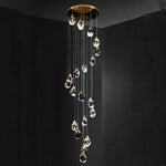 Angle Faceted Crystal Multi-Lights Cascade Chandelier